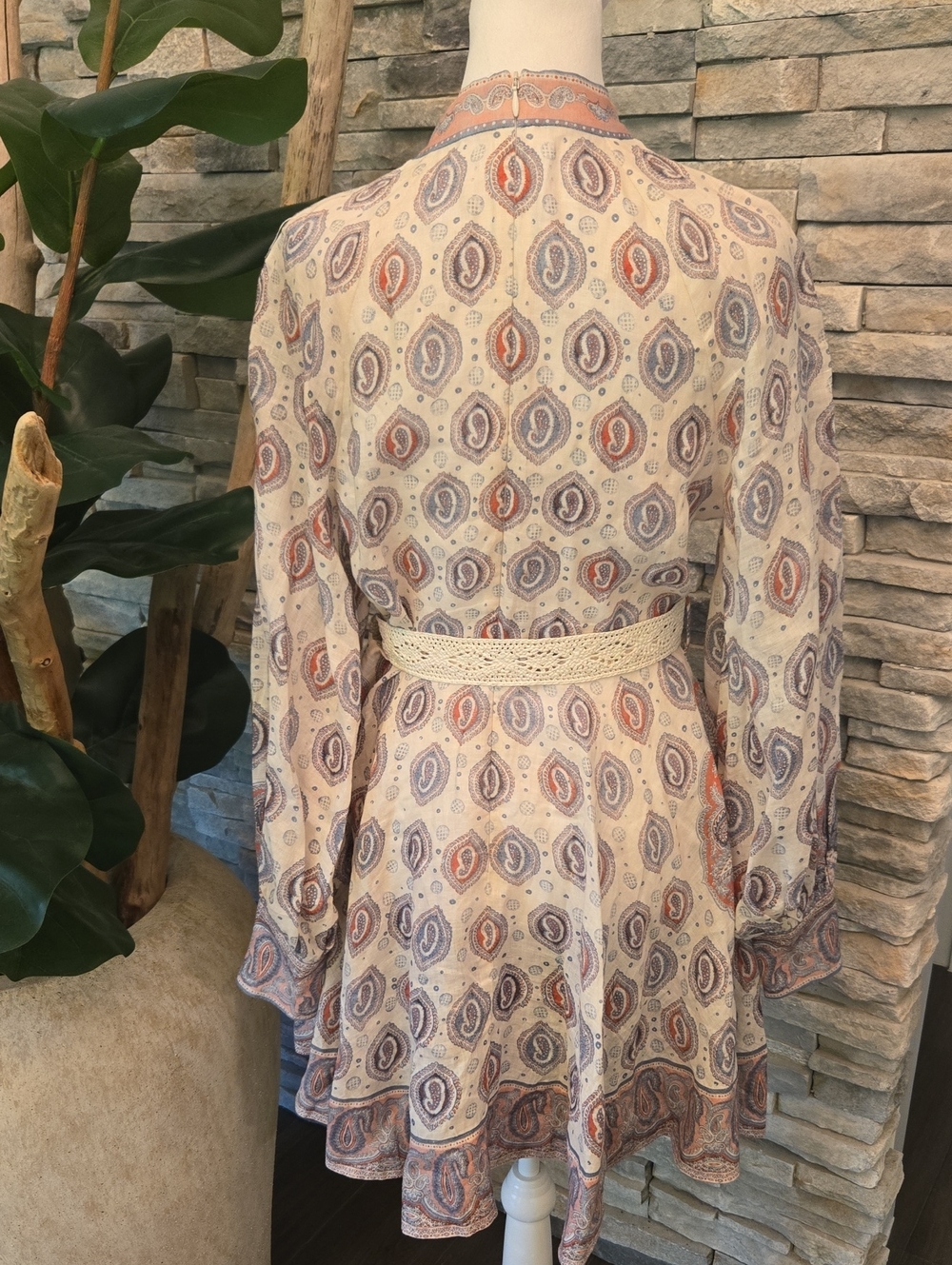 Zimmermann Paisley Belted Mini Dress - Picture 4 of 8